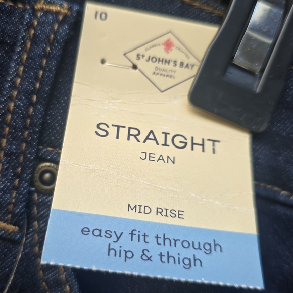St John’s Bay Straight Leg Dark Wash Jeans NWT Size 10 Classic Mid Rise - Picture 12 of 12